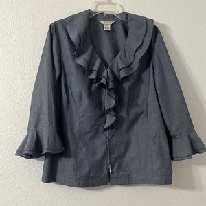 NEXX Ladies Chambray Zip up Blouse Size L